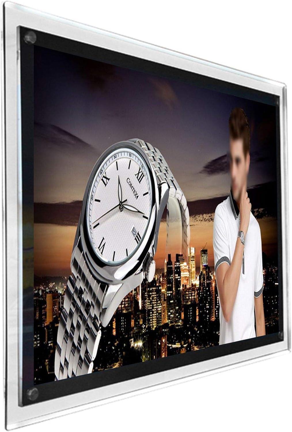 HKSIGN 24X36 Inch Ultra Thin Wall Mounted Acrylic led Light Box Store Sign Holders Crystal Poster Frame Advertising Display