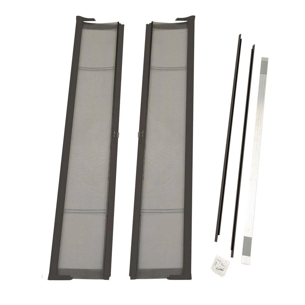 Larson 72 in. x 80 in. Brisa Brown Standard Height Double Door Kit Retractable Screen Door