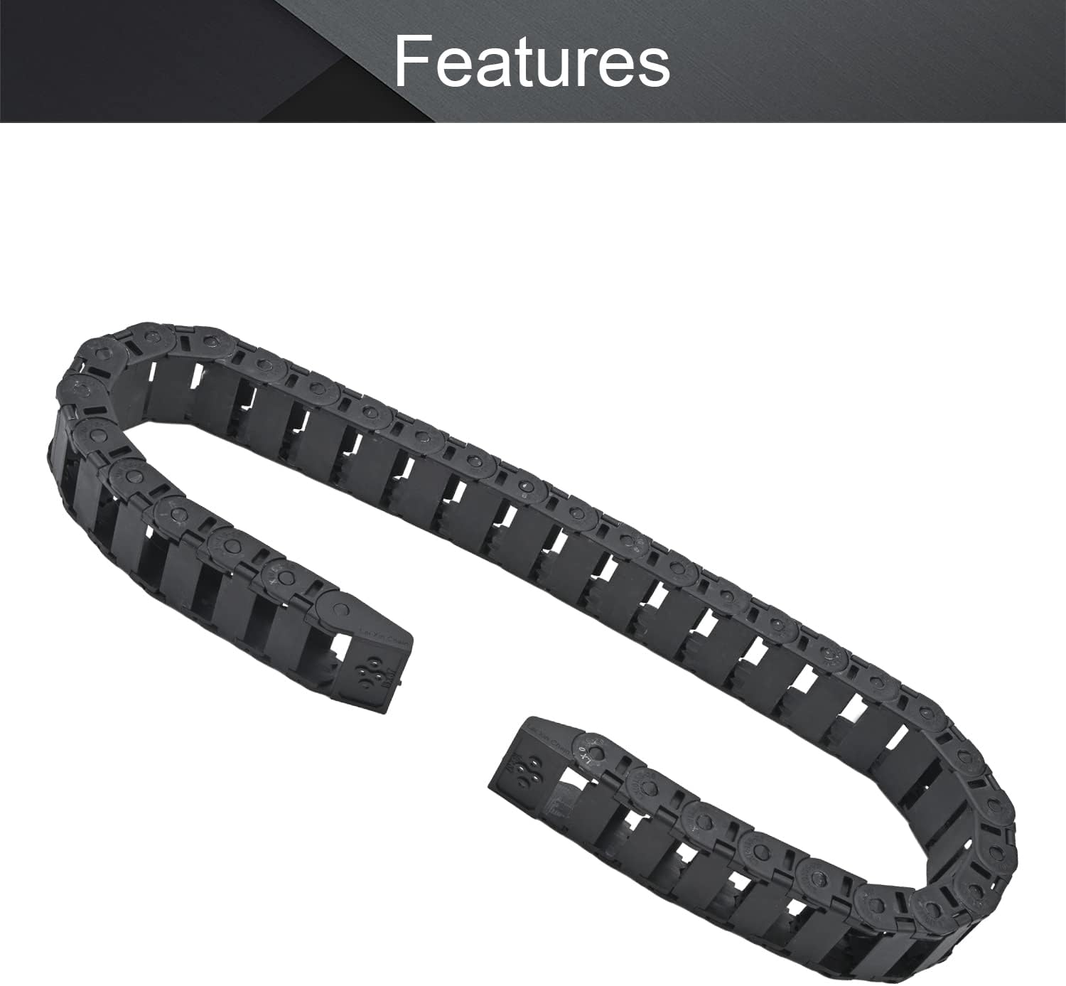 Fielect Drag Chain Cable Carrier Open Type with End Connectors R100 35X100mm 1 Meter Plastic for Electrical CNC Router Machines Black 1Pcs