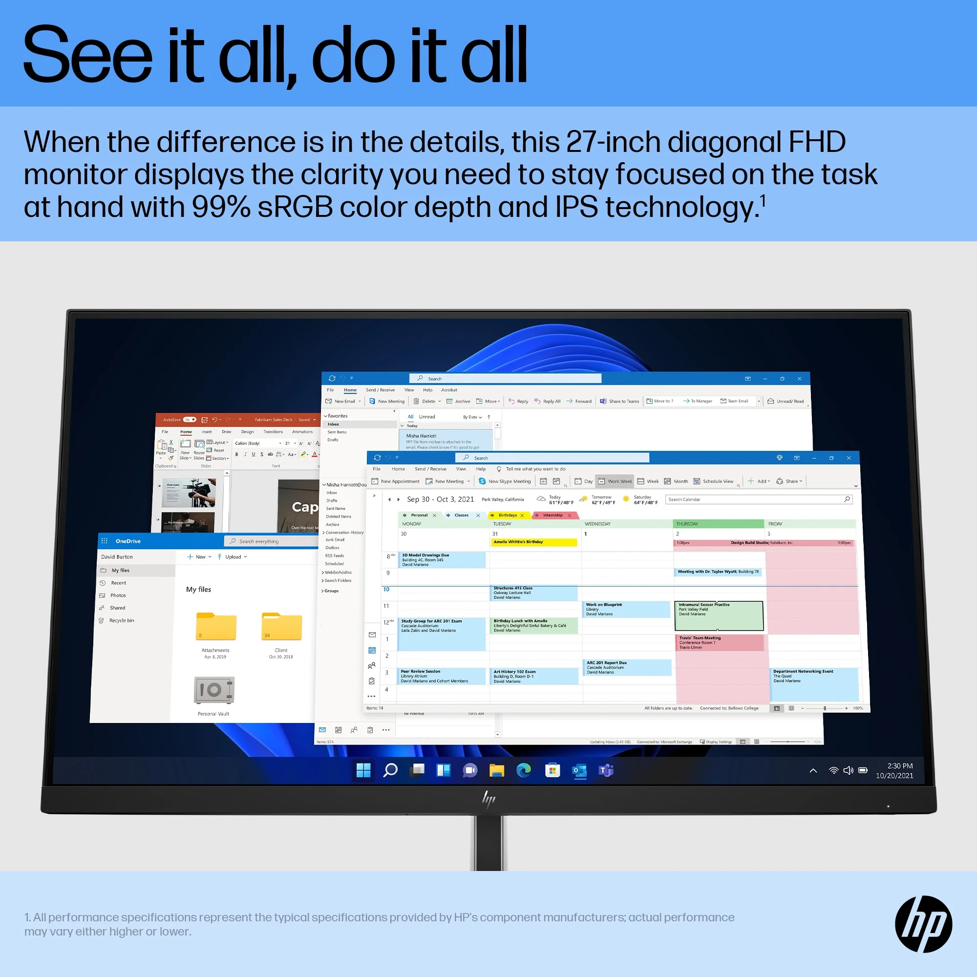 HP E27 G5 FHD Monitor 27" FHD (1920 x 1080) 50-75 Hz
