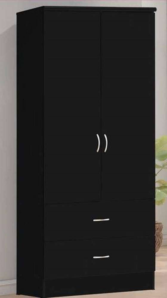 Hodedah 2-Door Wardrobe Armoire, Black