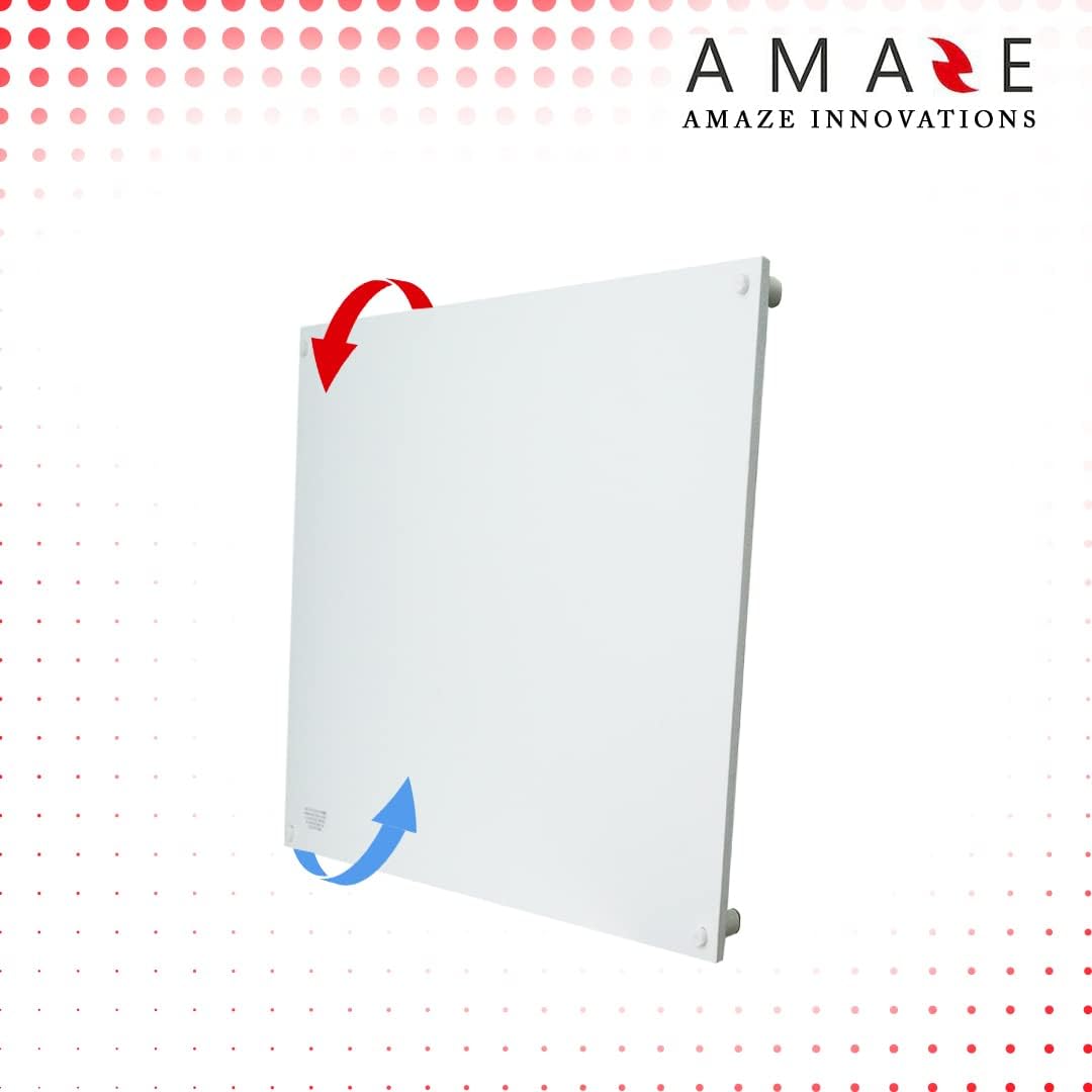 Amaze Heater Maxi 600W Convection Wall Mount Space Heater Panel - Ideal for 200 Sq Ft Room - 600Watts/120V Electric Heater - AH600USMX