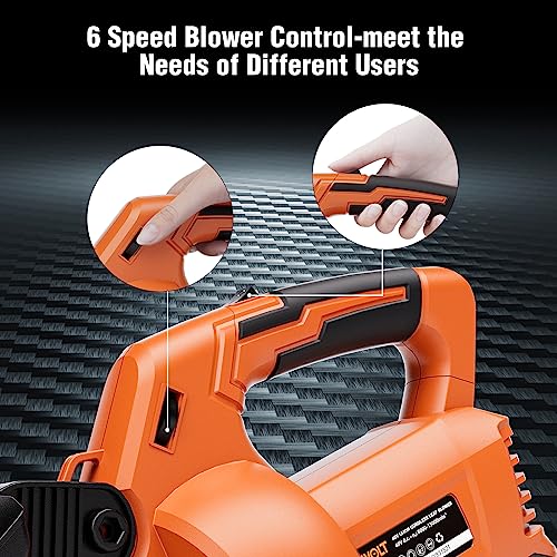 AIVOLT Cordless Leaf Blower Vacuum with Bag, 3 in 1 40v Battery Powered Leaf Blower, Vacuum, Mulcher, 150MPH Air Speed, 6-Speed Dial,Battery and Dual Port Charger Included