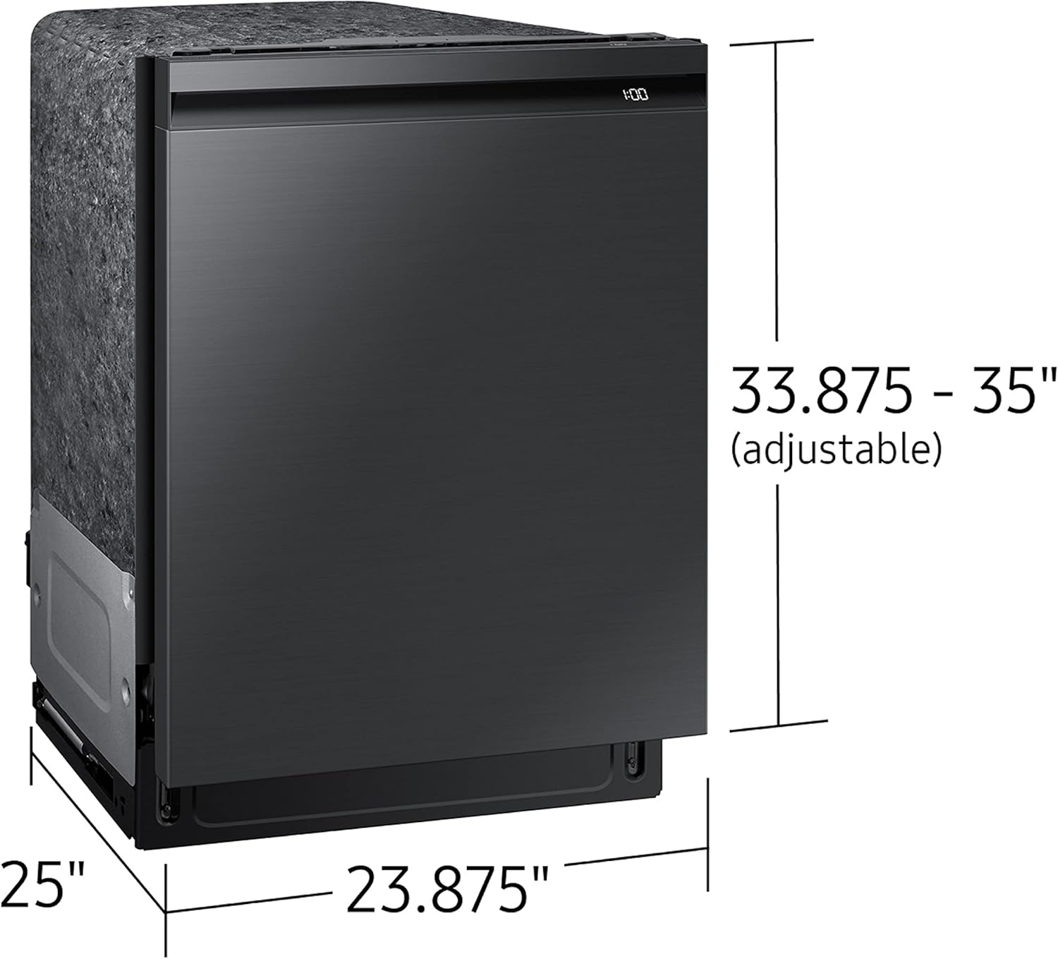 SAMSUNG Smart 44dBA Dishwasher w/ StormWash+, AutoRelease Door, Quiet Operation, 3 Dish Racks, Pre Blast Cycle, Energy Star Certified, DW80B6060UG/AA, Fingerprint Resistant Stainless Steel, Black