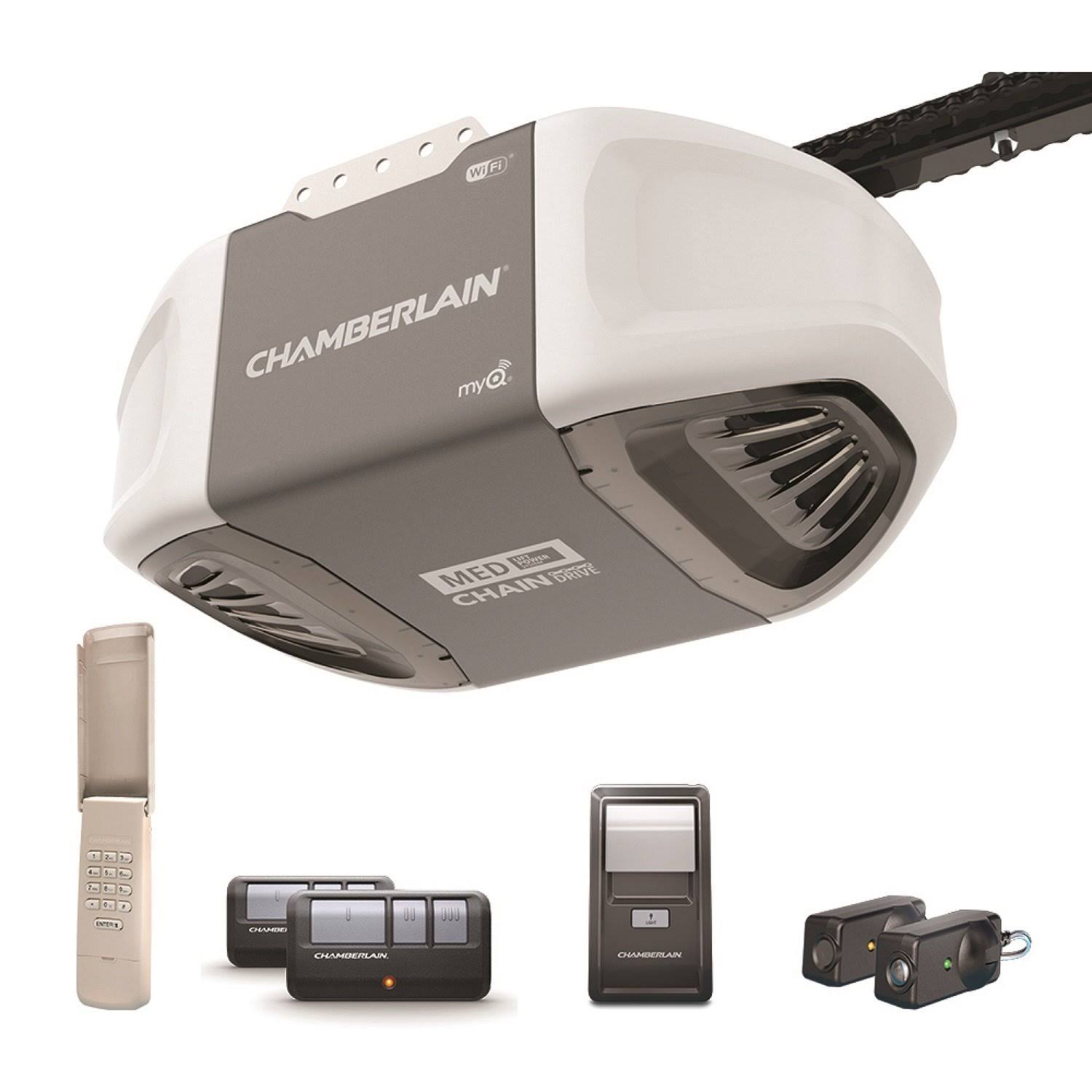 Chamberlain C450 Smartphone-Controlled Durable Chain Drive Garage Door Opener