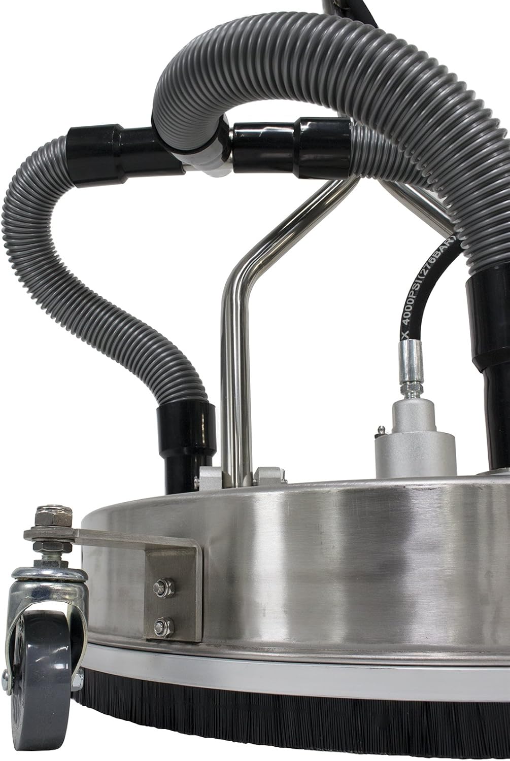 21" Stainless Steel Surface Cleaner with Vacuum Port, Wheels, and Wand Pressure Washer Attachment 4000 PSI, 12 GPM