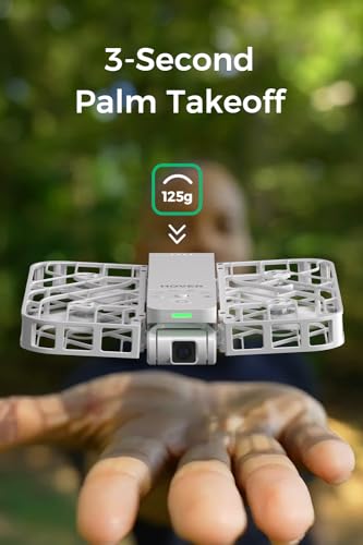 HOVERAir X1 Self-Flying Camera, Pocket-Sized Drone HDR Video Capture, Palm Takeoff, Intelligent Flight Paths, Follow-Me Mode, Foldable Action Camera with Hands-Free Control