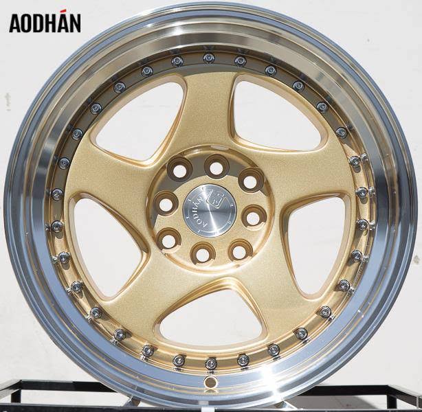 Aodhan Wheels Rim AH-01 16x8 4x100/114.3 73.1CB +15 Gold Machined Lip