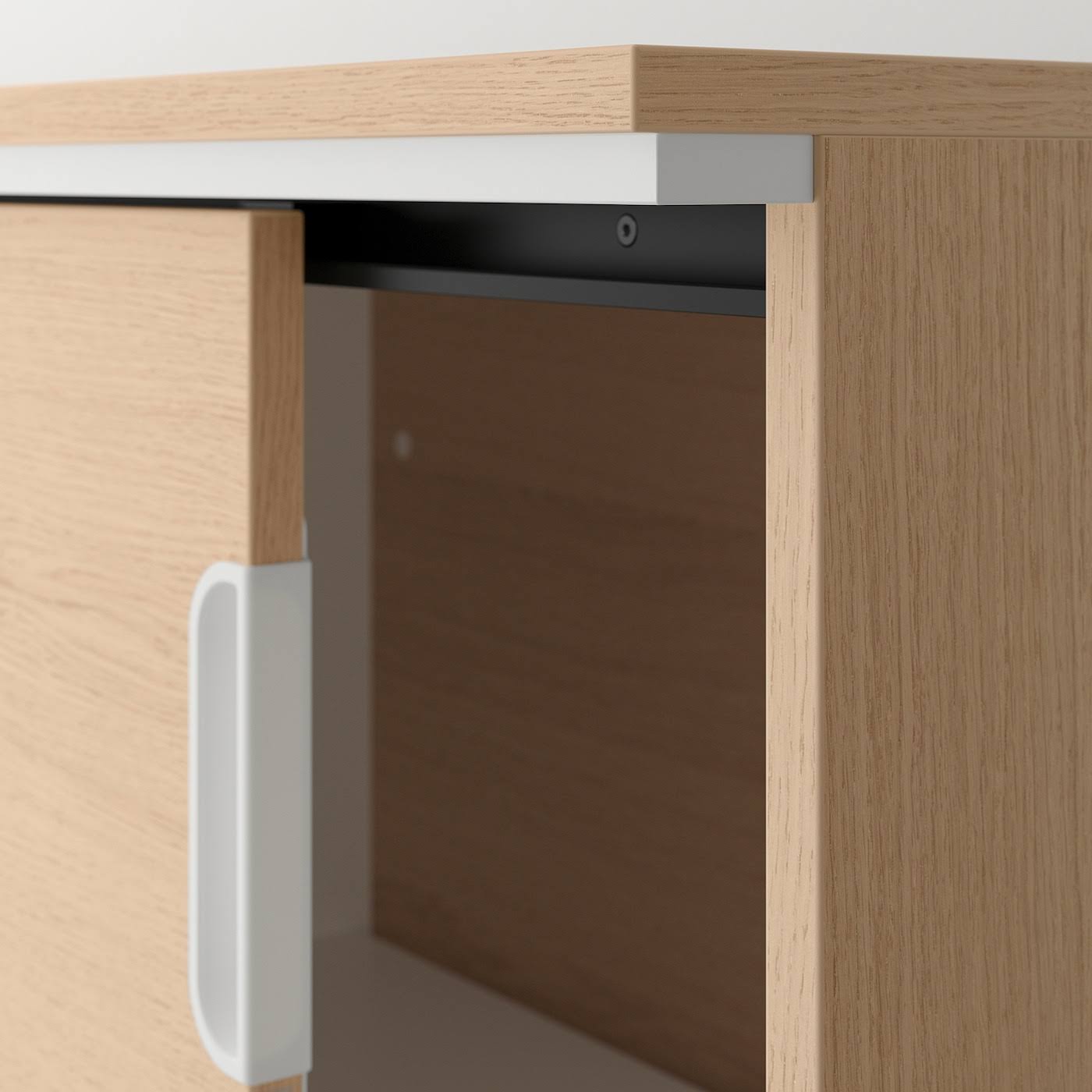 IKEA - Galant Cabinet with Sliding Doors, White Stained Oak Veneer, 63x47 1/4 80365133
