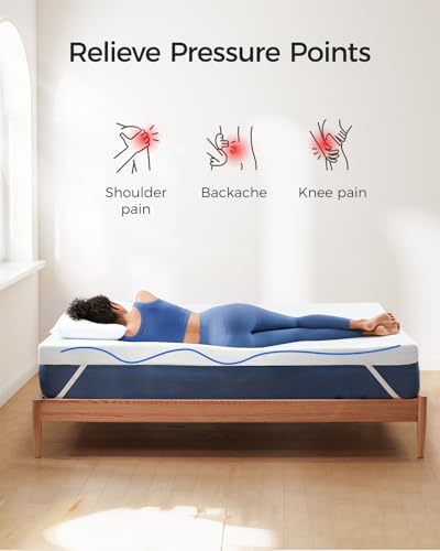 Dreamsmith Gel Memory Foam Mattress Topper, 3-Inch Full, Breathable Pressure Relief Cooling Mattress Topper, Washable Cover with Elastic Straps & Non-Slip Bottom, CertiPUR-US Certified
