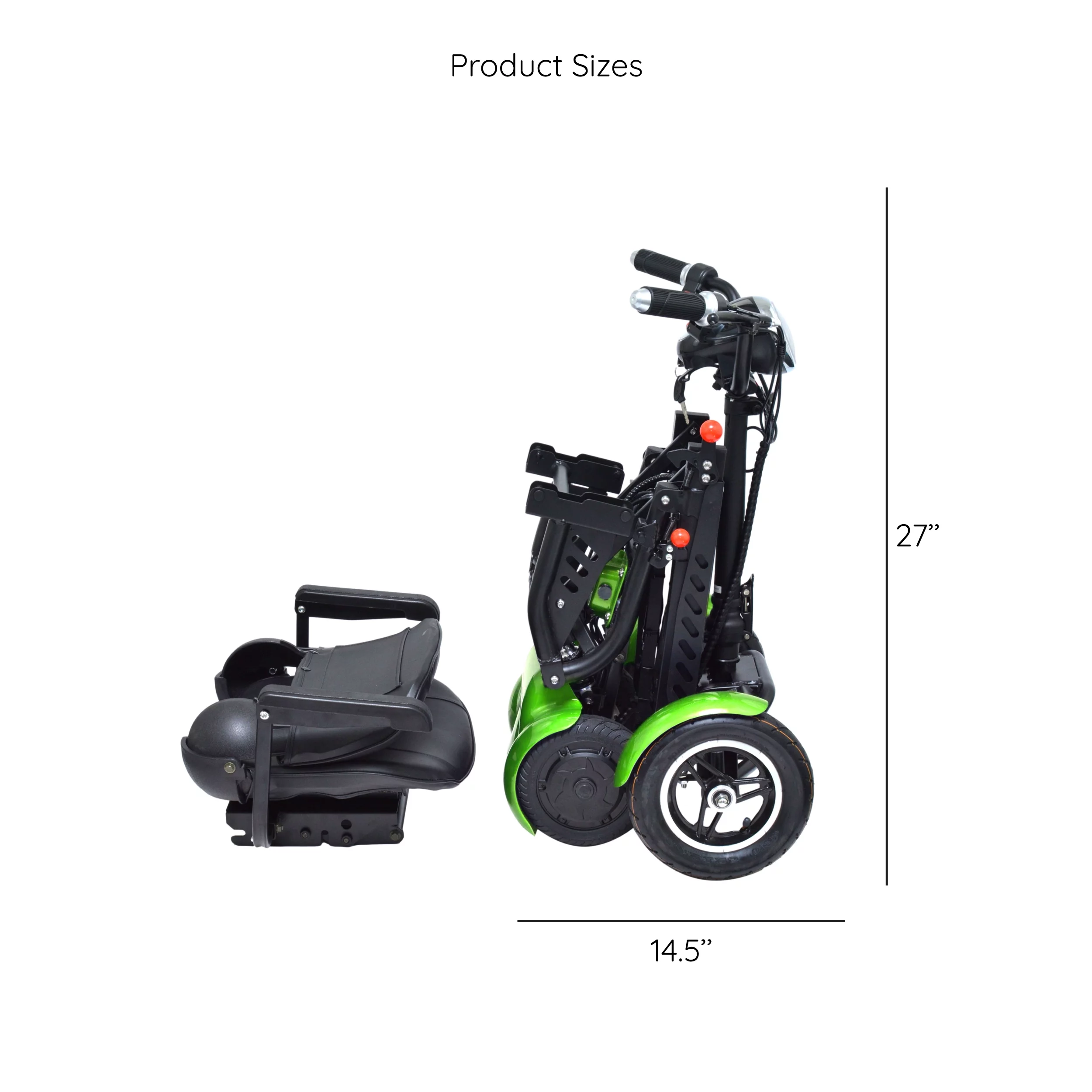 Bangeran Electric Mobility Scooter, 4 Wheel Foldable Portable, Up to 12 Miles - Blue