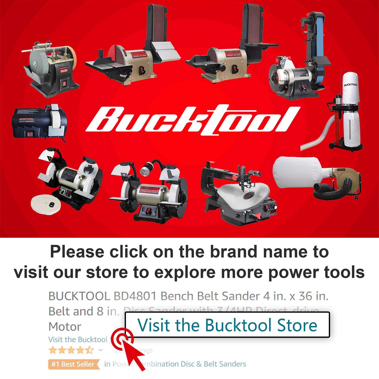 BUCKTOOL Direct Drive Bench Belt Sander, 4x36 in Belt and 8 in Disc Sander - Shop Hardware Tools Online Store