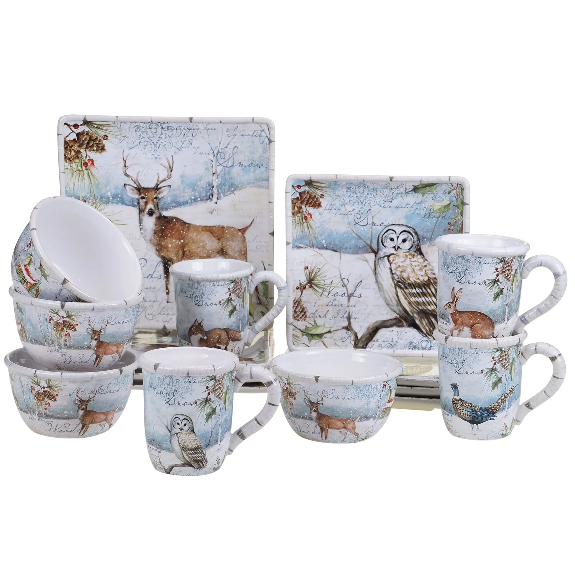 Certified International  Winter's Lodge 16-piece Dinnerware Set, Service for 4