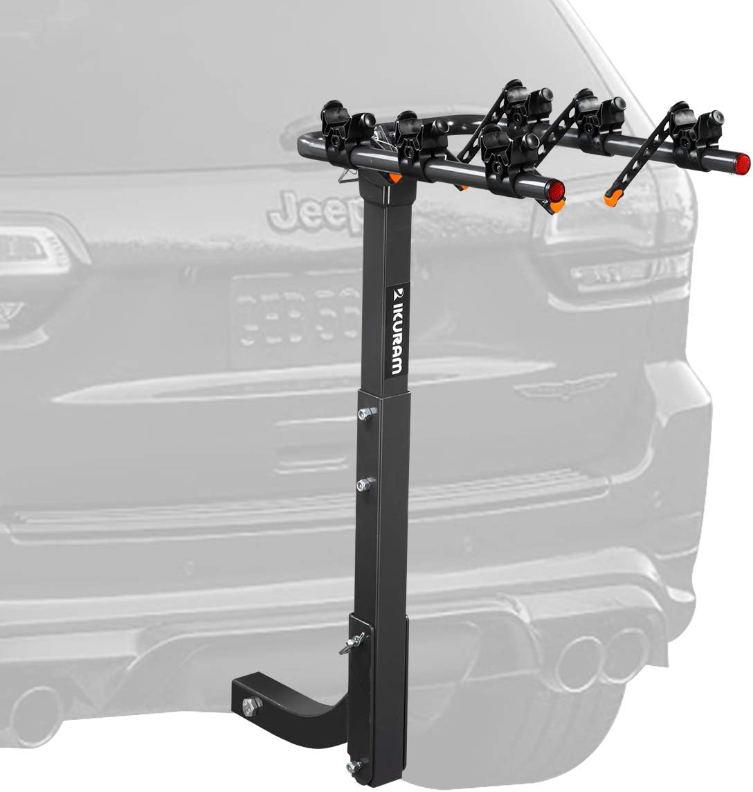 IKURAM R 3 Bike Rack Bicycle Carrier Racks Hitch Mount Double Foldable Rack for Cars, Trucks, SUV's and minivans with a 2 Hitch Receiver