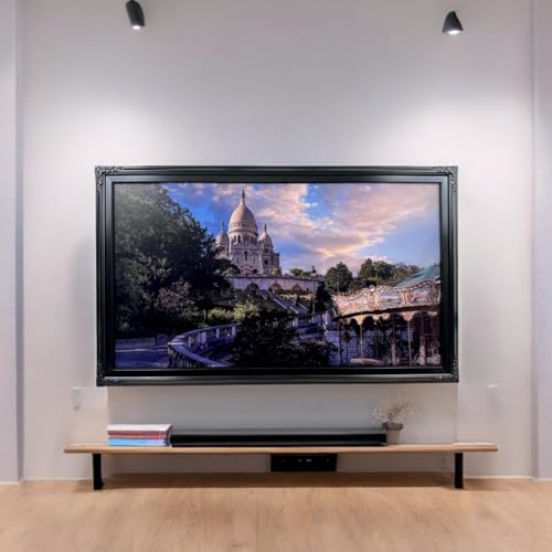 65 & 75 Inch TV frame for Samsung The Frame TV. SATIN BLACK (not for use with other models) Handmade wood ornate TV Frame