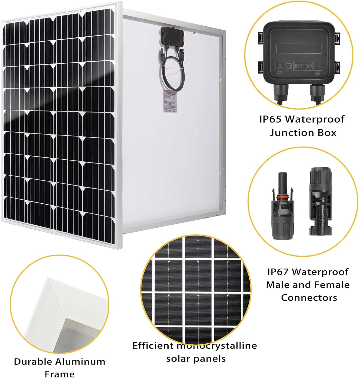 SUNSUL 30 Watt 12V Solar Panel Kit Battery Maintainer Trickle Charger, with Waterproof 5A 12V/24V PWM Solar Charge Controller and Adjustable Solar Panels Mount Rack Bracket (30 Watt with Accessories)