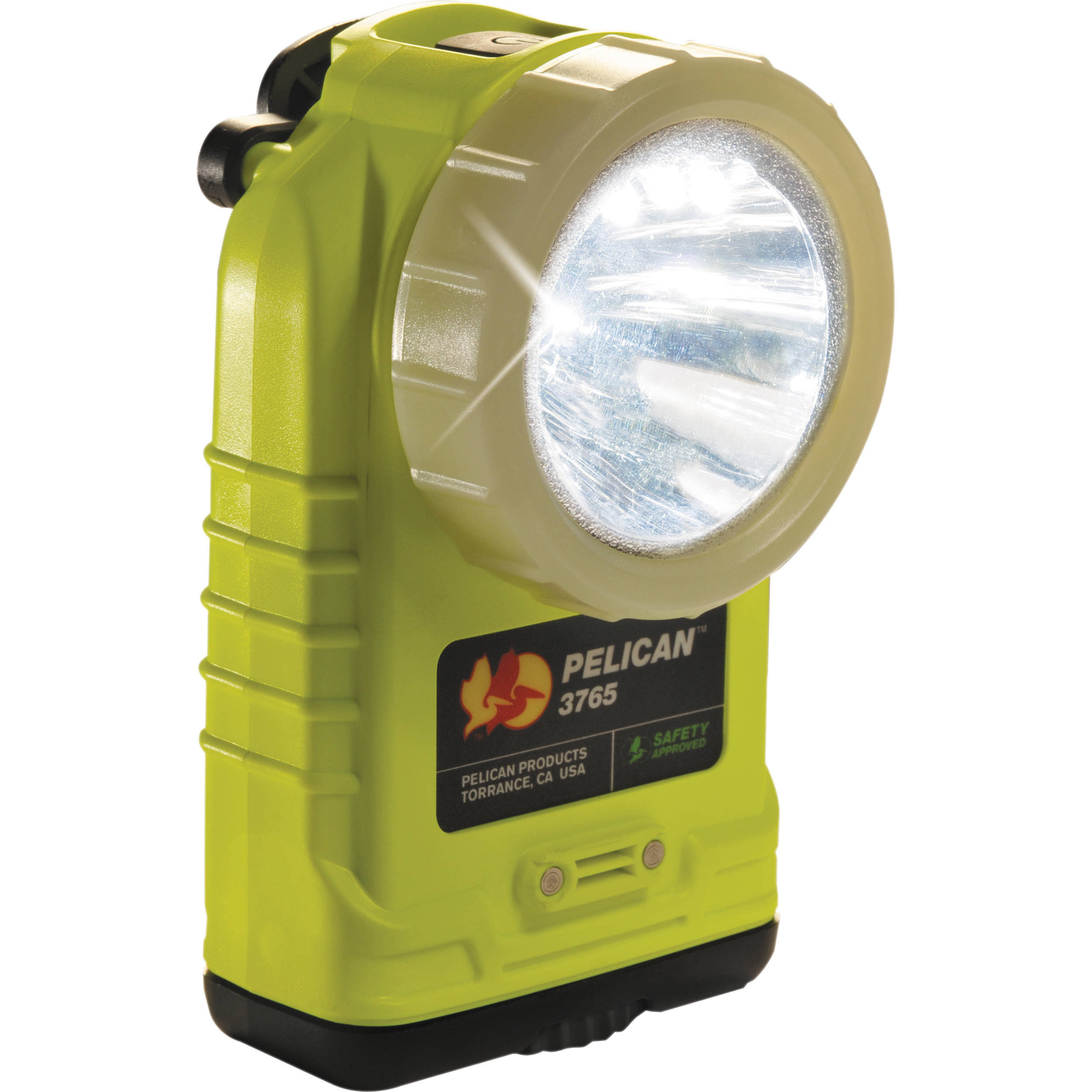 Pelican 3765 Rechargeable Right-Angle LED Flashlight (Yellow with Photoluminescent Ring)