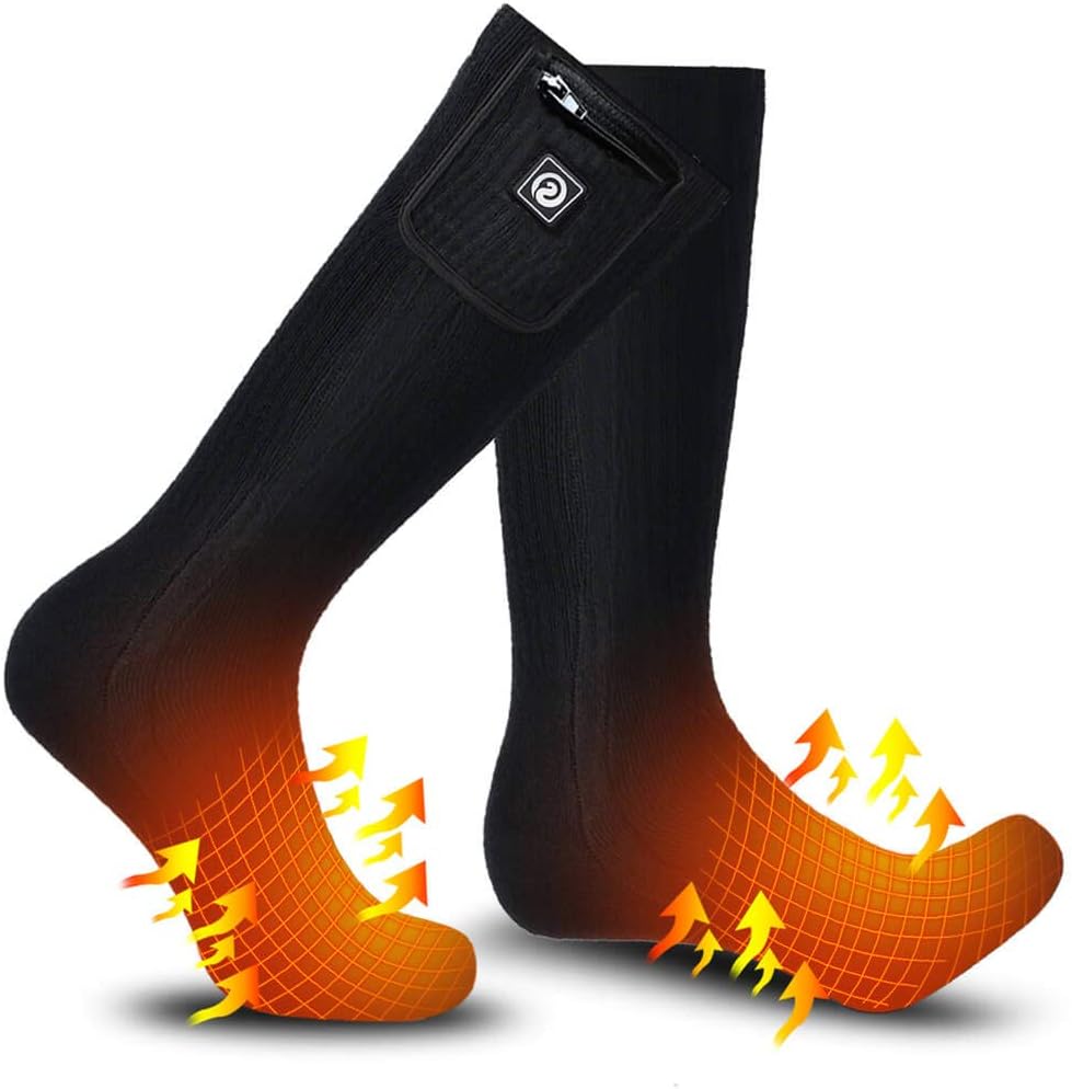Heated Socks for Men Women,7.4V 2200mah Electric Rechargeable Battery Warm Winter Socks,Cold Weather Thermal Heating Socks Foot Warmers for Hunting Skiing Camping