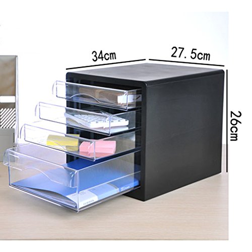 File Cabinets File Cabinets Drawer Plastic Desktop Office Storage File Box A4 4th Floor (Gray)