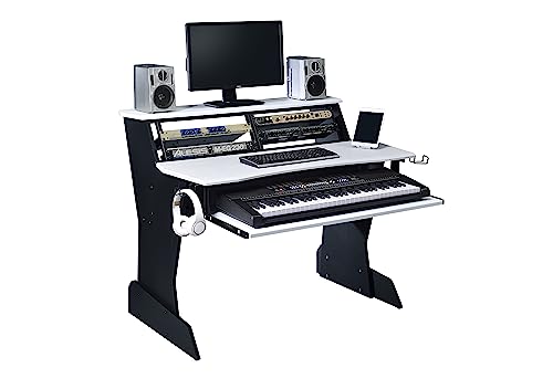 BE200 Series Music Studio Desk Workstation with 2 x 4U rack (Black)