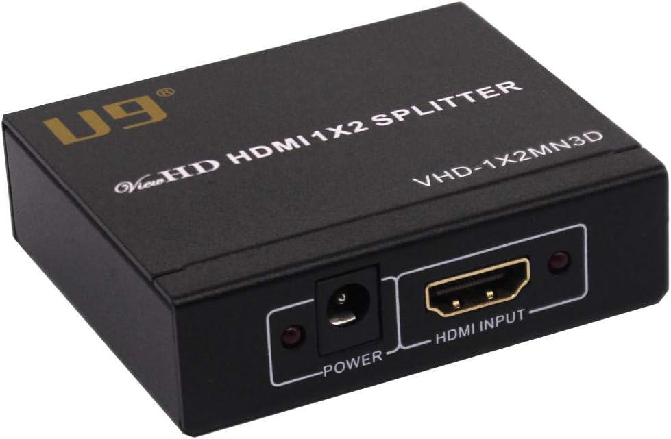 U9 ViewHD HDMI 1x2 Splitter & Audio Extractor | HDMI v2.0 | 4K@60Hz | 4K to 1080P Scaler | HDR & Dolby Vision | 3.5mm / Optical & HDMI Receiver | Best Multi-Functional 1x2 on Earth | Model: UHD1X2SA