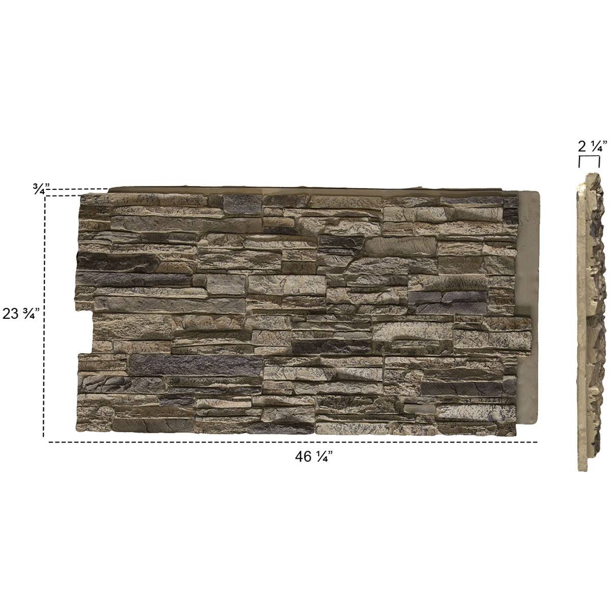 Canyon Ridge Stacked Stone, Stonewall Faux Stone Siding Panel - Sandstone