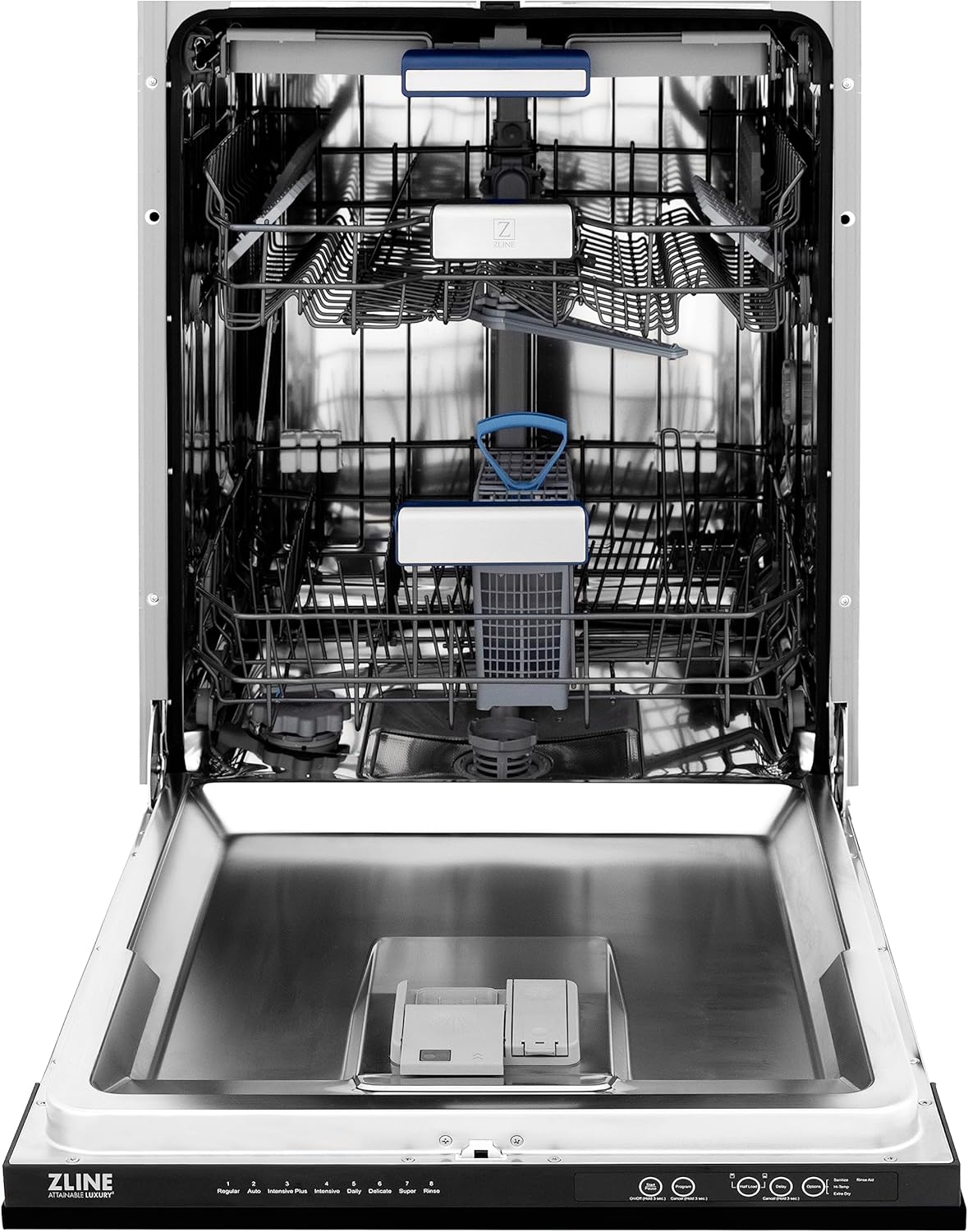 ZLINE 24" Tallac Series 3rd Rack Tall Tub Dishwasher in Black Matte with Stainless Steel Tub, 51dBa (DWV-BLM-24)