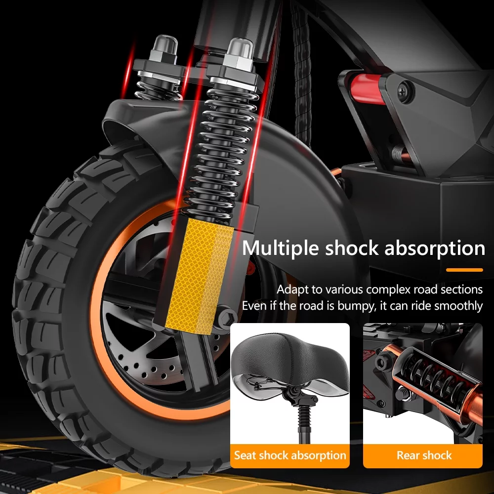 Electric Scooter 28 mph & 25 Miles 700W Kick Scooter, 10" Tires Folding E Scooter Triple Suspension with Seat, Gift for Adult Teens Kids Commuter