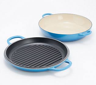 Le Creuset Cast-Iron 3.5-qt Casserole with Grill Lid ,Marseille