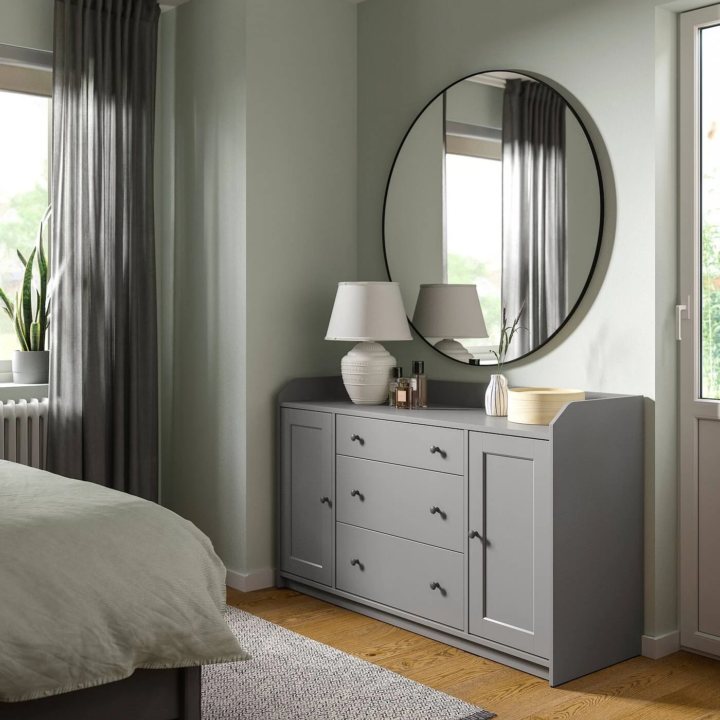 IKEA - HAUGA Sideboard, Gray, 55 1/8x33 1/8