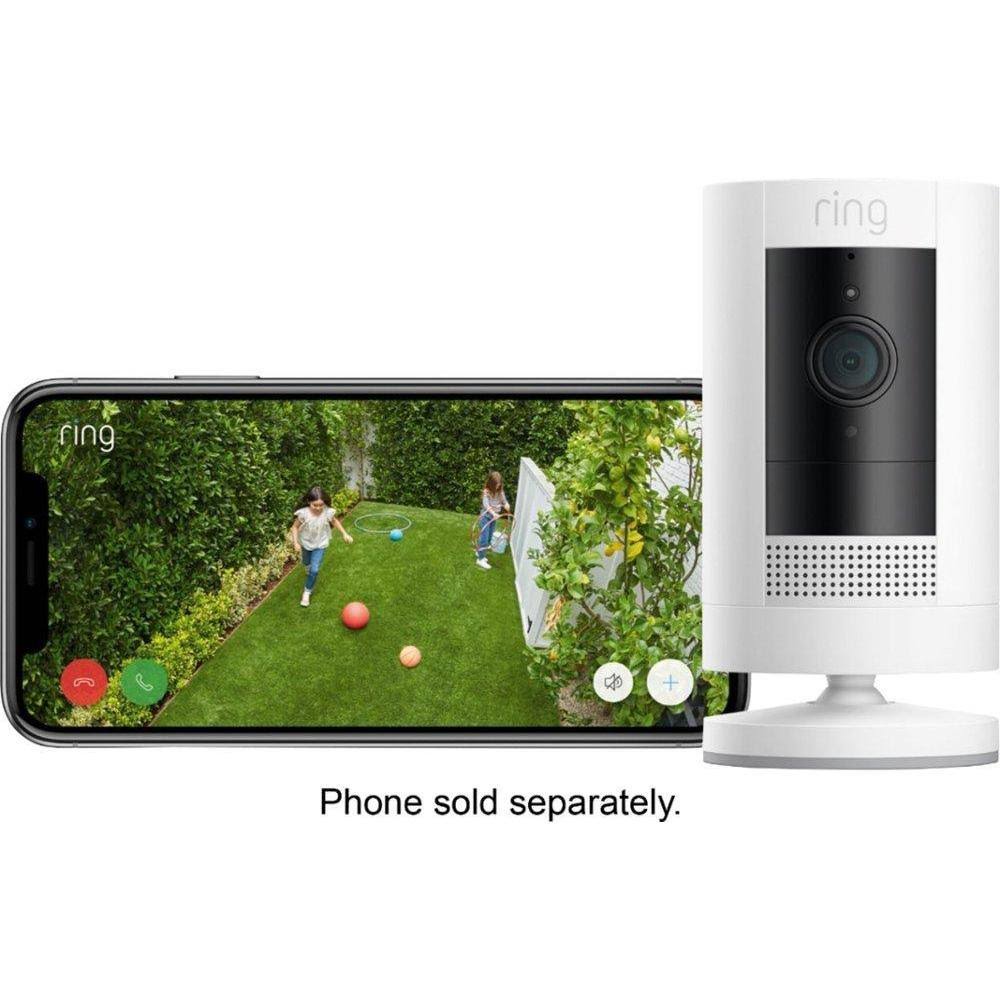 Ring Stick Up Cam Plug-In Security Camera White