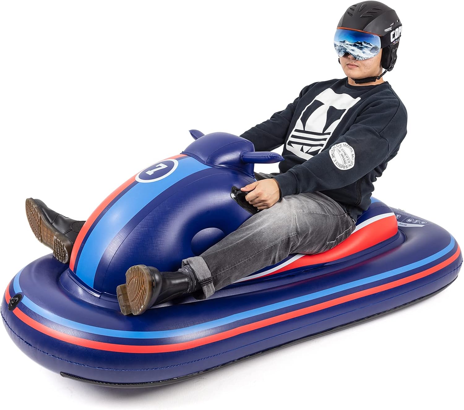 Inflatable Snow Sled, Heavy-Duty Giant Snow Tube for Sledding, Kids and Adult Sled Snowmobile with Reinforced Handles for Winter, for Girls Boys Winter Outdoor Activity