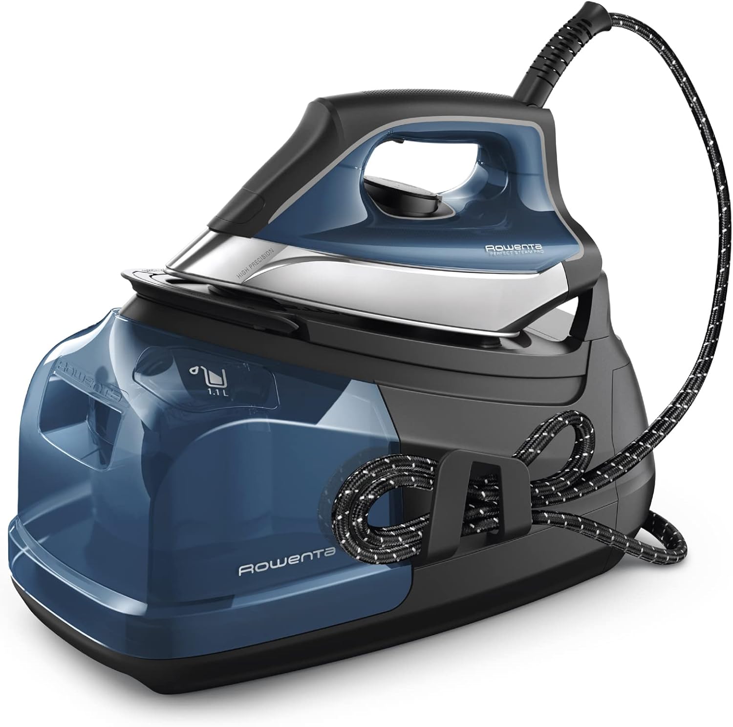 Rowenta Perfect Steam Pro Stainless Steel Soleplate Professional Steam Station & Access Steam Handheld Steamer for Clothes 15 Second Heatup, 4 Ounce Capacity 1150 Watts