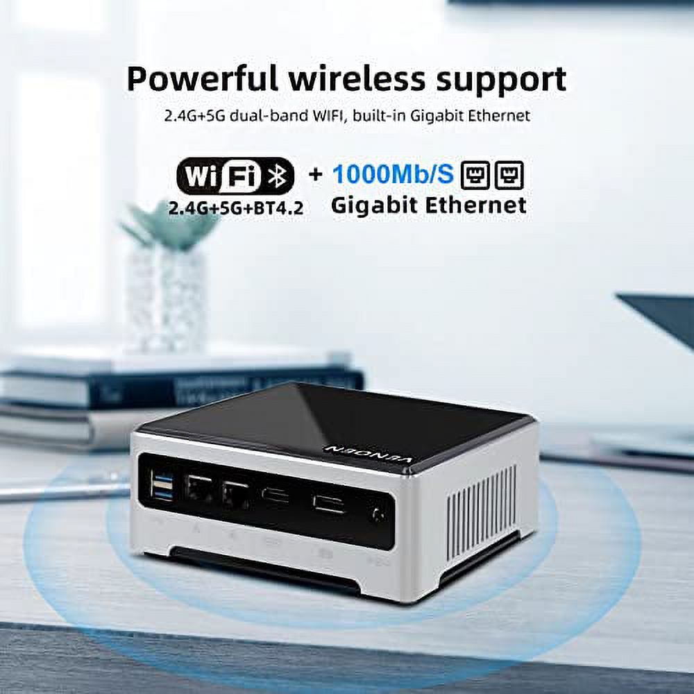 I7 10TH Gen Mini PC Windows 11, Core i7 10750H, 16GB DDR4 RAM 1TB NVME SSD, HD-MI + DP, Dual Monitor, Gigabit Ethernet, USB3.0, Wifi AC, BT, 19V Micro Desktop PC, Auto Power On, Small Compact Case