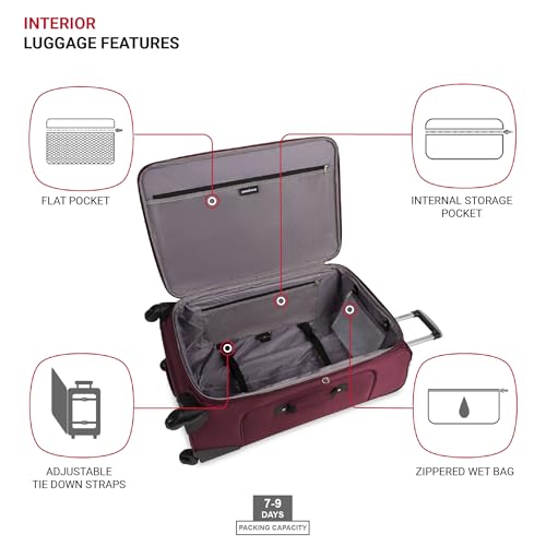 SwissGear Sion Softside Expandable Luggage, Black, Checked-Large 29-Inch