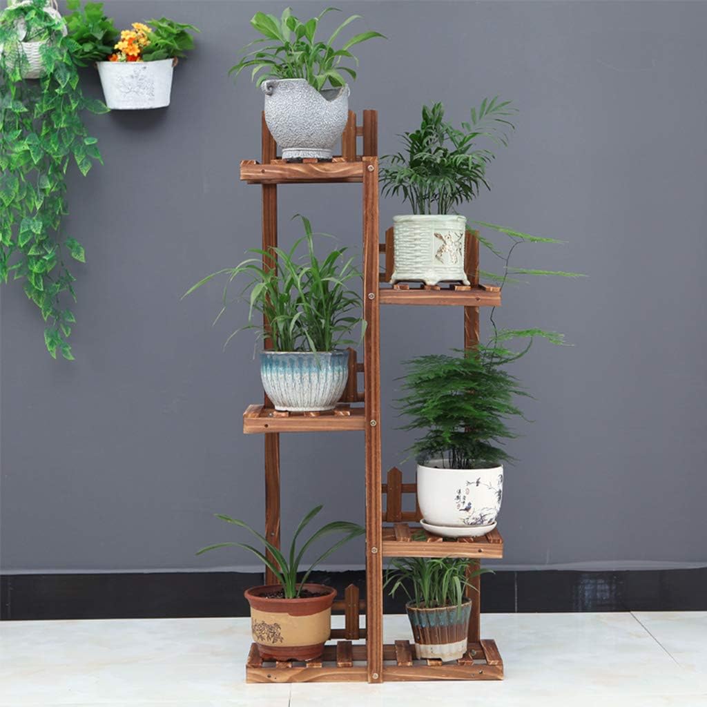 Plant Display Stand Potted Rack Flower Pot Holder Storage Shelves Herb Bonsai Shelf Wooden Multi-Layer Ideal Gardeners Gift for Garden Indoor