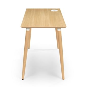 Hubbub Freya Table Desk 60" W x 24" D Ash/White Metal Accents