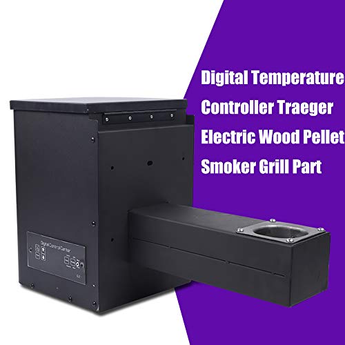Pellet Smoker Hopper Assembly Kit, Intelligent Digital Temperature Controller Electric Wood Pellet Smoker Grill Part for Grill, Smoke, Bake, Roast, Braise, and BBQ (Mechanical Knob)
