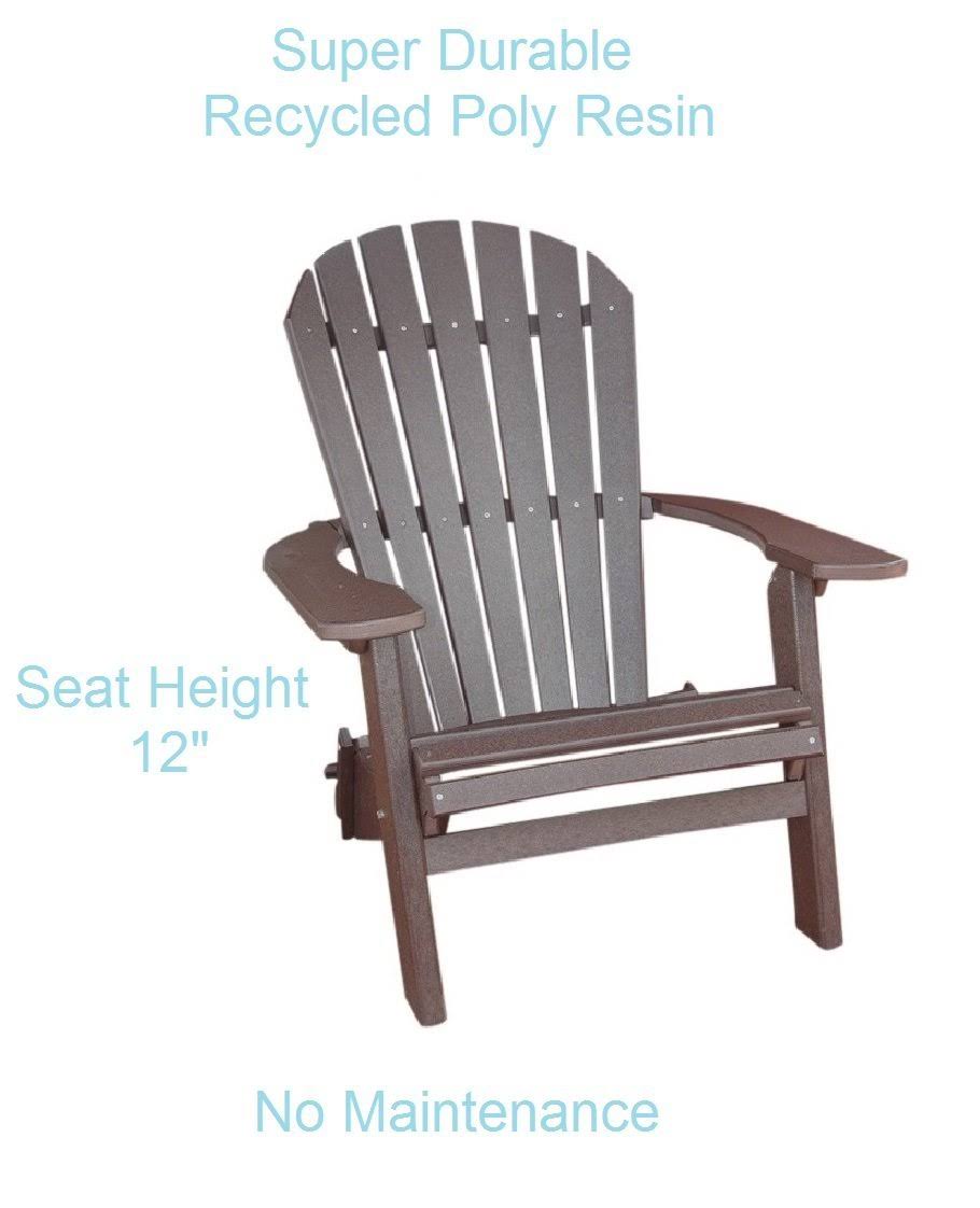 Phat Tommy Deluxe Folding Recycled Poly Adirondack Chair