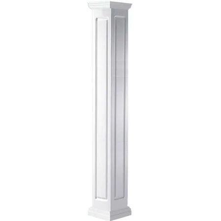 06 inchw x 10&H Craftsman Classic Square Non-Tapered, Raised Panel Column, Tuscan Capital u0026 Tuscan Base, Size: 6 inchw x 120