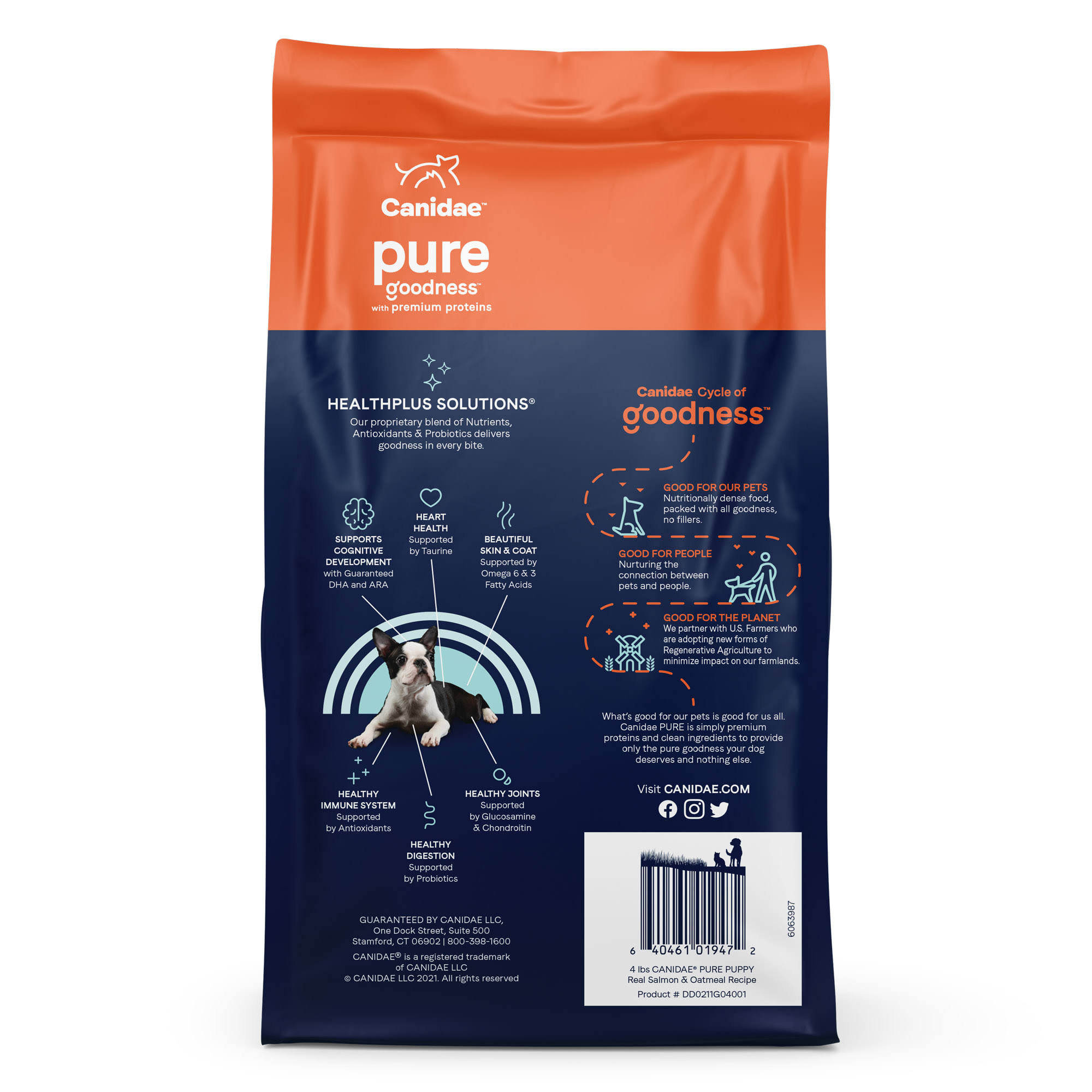 Canidae Pure Puppy Real Salmon u0026 Oatmeal Recipe Dry Food, 24 lbs.