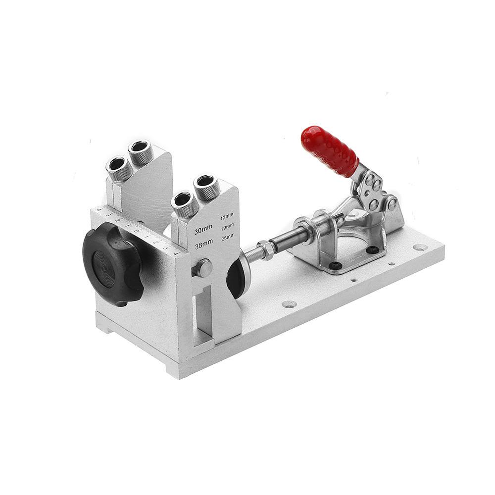 Banggood Woodworking Pocket Hole Jig System Guide Carpenter Kit with Clamp and Hole Drill Bits