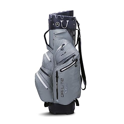 Big Max Dri Lite Silencio 2 - Waterproof Golf Cart Bag with Protective 14 Way Golf Club Divider Organizer Top, Water-Proof Zipper Pockets and Integrated Cooler Bag for Beverages