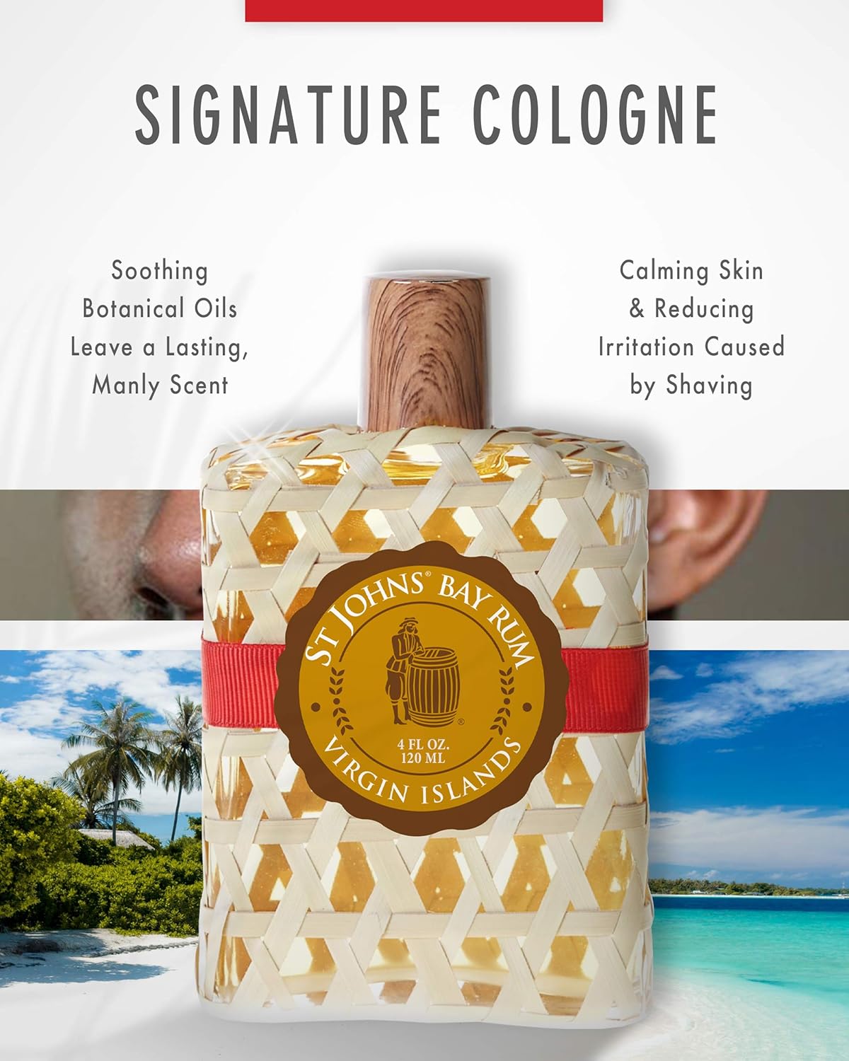 St Johns Bay Rum Aftershave and Cologne | Made with Bay Leaves from the Virgin Islands | Best Selling Bay Leaf After Shave Fragrance for Men | (4 oz Splash Bottle ) Pack of 2