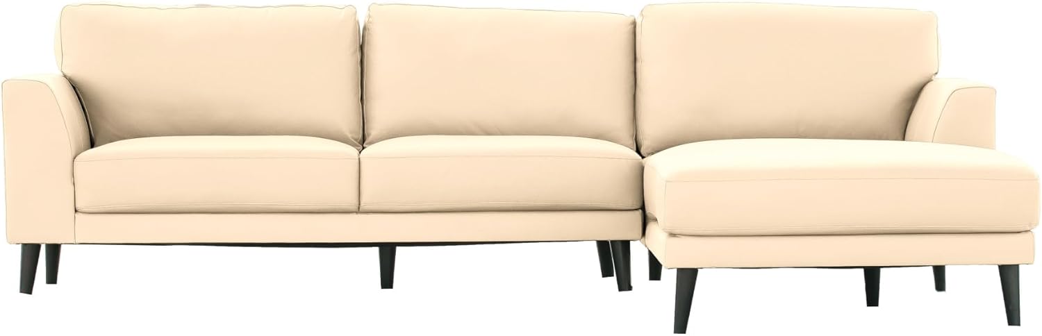 Alta Cream Top Grain Leather Right Facing Sectional