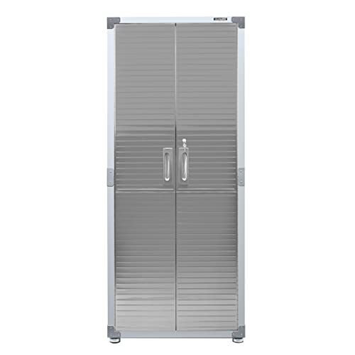 Seville Classics UltraHD Solid Steel Lockable Metal Storage Cabinet Locker Organizer, w/Adjustable Shelves for Garage, Warehouse, Office, Classroom, Granite, 48" W x 24" D x 72" H