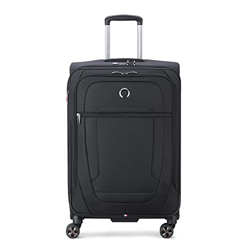 DELSEY Paris Helium DLX Softside Expandable Luggage with Spinner Wheels, Black, Carry on 20 Inch