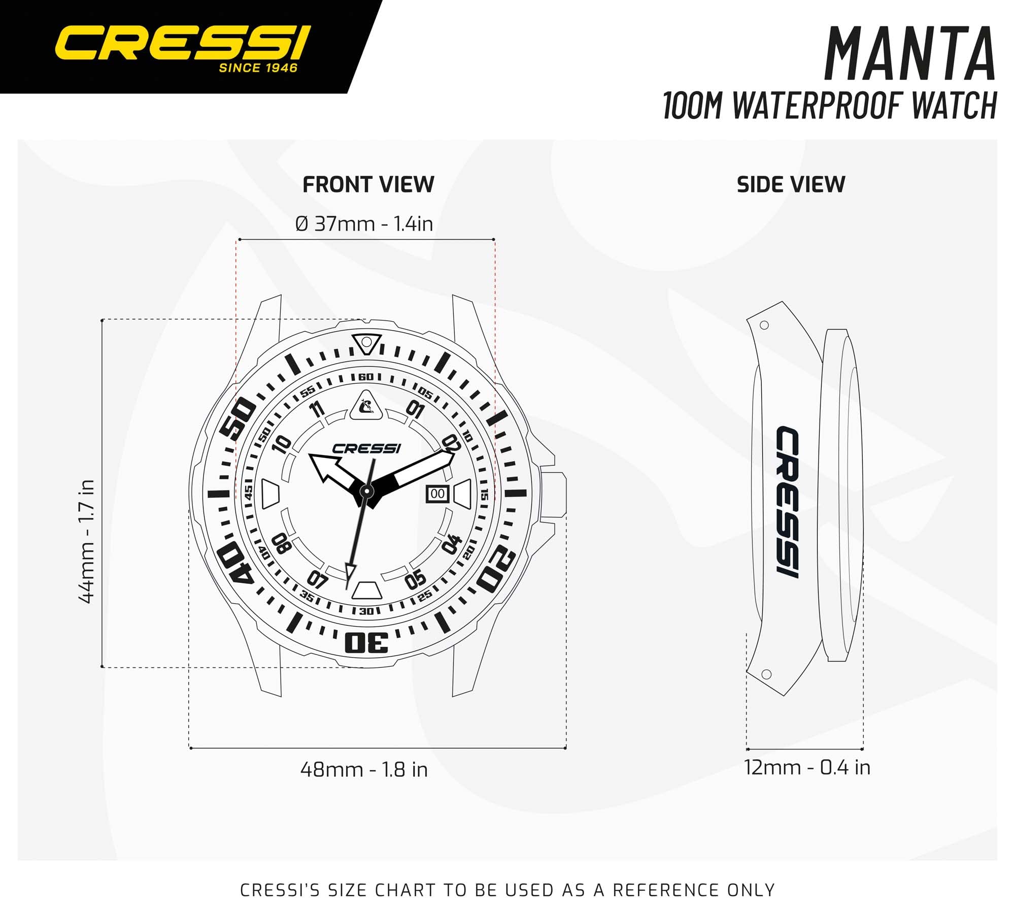 Cressi Manta Watch (Black/Black/Blue)