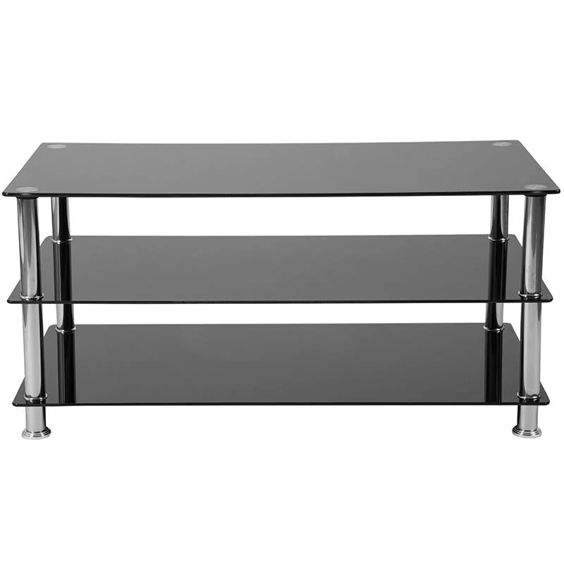 Flash Furniture Glass TV Stand in Black