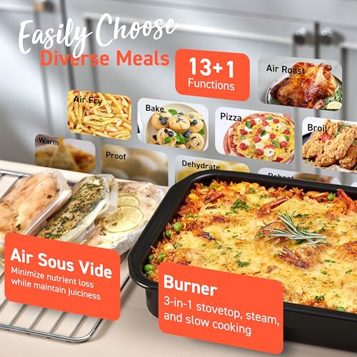 COSORI 13-In-1 26-Quart Ceramic Toaster Oven Air Fryer Ceramic Dropdown Door countertop oven